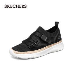 Skechers斯凯奇新款透气网布一脚套运动休闲鞋女 编织装饰松紧带袜套鞋117014
