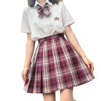 Swallowjk 燕子家的JK校服 万事胜意 JK制服 女士格裙 红色 42cm XS