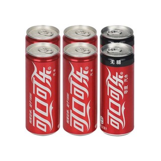 可口可乐 Coca-Cola 混合包装 可乐*4+零度*2 330ml*6罐*4组 摩登罐 可口可乐出品 新老包装随机发货 *2件