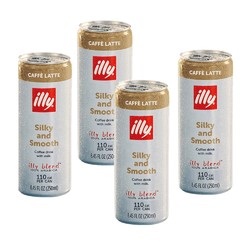 illy意利即饮咖啡拿铁味250ml*4罐咖啡饮料官方正品罐装 *4件