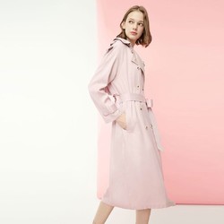 Vero Moda2019春季新款莱赛尔面料双排扣连帽长风衣|319121525