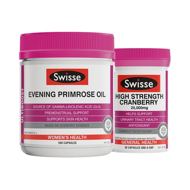 88VIP：Swisse 瑞思  蔓越莓胶囊 30粒+月见 草胶囊200粒