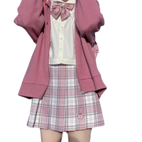 啦啦酱 卡娜赫拉的小动物 JK制服 女士格裙 粉白 42cm XS