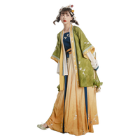 JIANGNANYISU·XI 素兮江南忆 宋制汉服 海棠煮雨 女士对襟褙子 绿 S