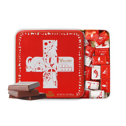 villars维利斯可可瑞士进口巧克力礼盒心形牛奶巧克力红色铁罐装 400g国旗礼盒