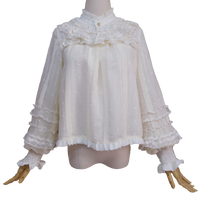 小熊星座洋服lolita Lolita洛丽塔 翩翩衬衫 女士立领衬衫 1953 浅杏色 S