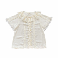 小熊星座洋服lolita Lolita洛丽塔 芳芳 女士短袖衬衫 1923 浅杏色 S