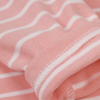 果贝猴 R0101 儿童半高领T恤 浅粉色条纹 100cm