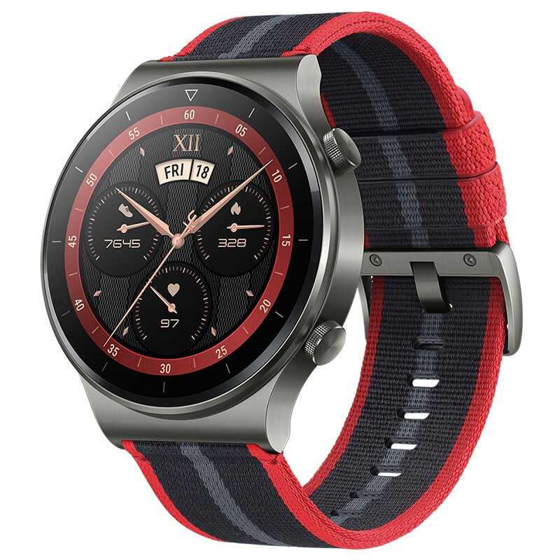 huaweiwatchgt2pro新年红华为手表运动智能手表两周续航蓝牙通话蓝