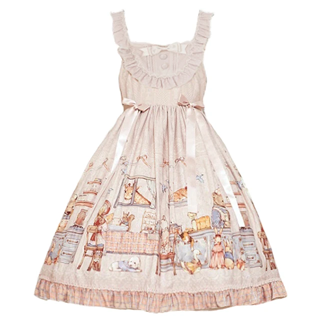 Honeyhoney Lolita洛丽塔 安妮的早餐 女士JSK无袖连衣裙 粉色 S