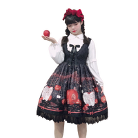 Honeyhoney Lolita洛丽塔 林檎小红帽 女士JSK正腰连衣裙 黑色 S