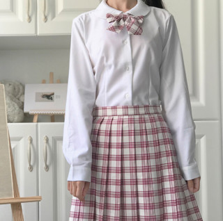 西西酱 JK制服 西式制服 女士圆领长袖衬衫 白色 XS