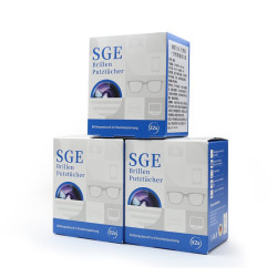 可茵慈 SGE德国原装进口一次性眼镜清洁湿巾纸 随身眼镜布 屏幕清洁纸 52片/盒*3盒