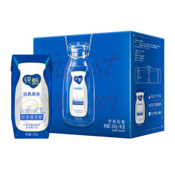 蒙牛纯甄原味酸奶牛奶早餐200g*16盒/整箱巴氏杀菌热处理北欧菌种