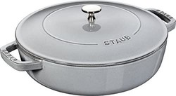 Staub 珐宝 珐琅铸铁锅 法式多用锅 (煎/炸/焖/烩/爆炒) 24cm 铂金灰