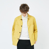 杰克琼斯秋季男士纯棉舒适面料商务休闲百搭翻领夹克风衣外套 M D09旧黄色