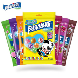 阿尔卑斯双享棒网红棒棒糖多口味多规格牛奶硬糖棒棒糖好吃的儿童零食糖果 (香橙牛奶味)200g *3件