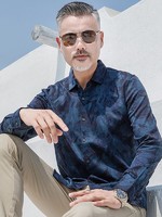 红豆相思鸟(xiangsiniao)新品印花时尚男士长袖针织衬衫 *7件