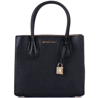 MICHAEL KORS 迈克·科尔斯 MERCER系列女士牛皮荔枝纹敞口手提斜挎单肩包30F6GM9M2L 黑色 中号