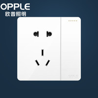 OPPLE 欧普照明 K12系列-白色 开关插座面板 一开单+五孔
