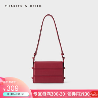 CHARLES＆KEITH2021春季CK2-50781306女士宽肩带小方包腋下包 Red红色 S