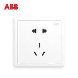 ABB开关插座远致白86型家用墙壁墙式五孔暗装插座面板官方AO205