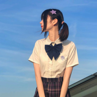 尺呎间 独角兽 JK制服 西式制服 女士短袖衬衫 白色 S