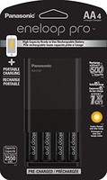 Panasonic 便携式充电4AA Eneloop Pro 可充电电池，黑色
