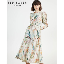 TED BAKER 2021春夏新品 女士浪漫印花长袖连衣裙249746 米色 1