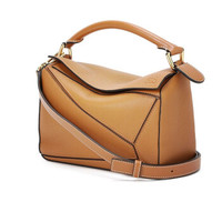 LOEWE 罗意威 Puzzle 小号柔软粒面牛皮革手袋 322.12KS21 Light Caramel 金色