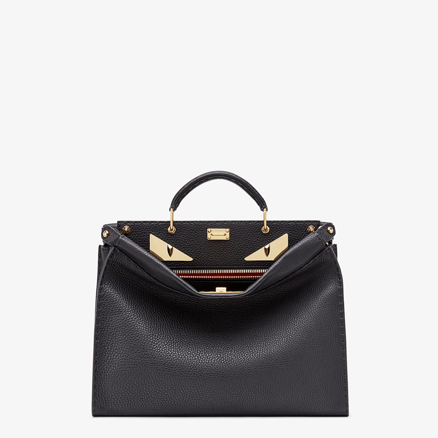 Fendi 芬迪 PEEKABOO ICONIC FIT 罗马皮革手袋 7VA406 A0KS F0KUR 黑色