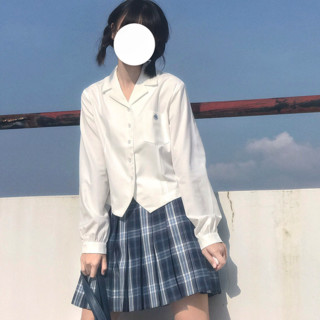 极光制服 小坂中 JK制服 西式制服 女士开襟长袖衬衫 S