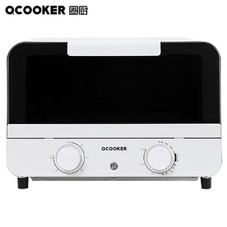 圈厨(QCOOKER)家用台式迷你电烤箱12L多功能烘焙面包蛋糕台式烤箱迷你干果机高颜值复古烤箱 白色