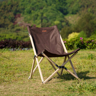 牧高笛（MOBIGARDEN）折叠椅 户外露营家庭休闲铝合金可折叠轻便钓鱼椅高躺椅 原木色