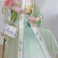 三雨集 宋制汉服 消夏记 女士褙子 浅绿 S