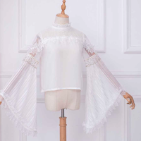 长耳朵与尖耳朵 Lolita洛丽塔 丹火麒麟 女士姬袖衬衫 白色 1码