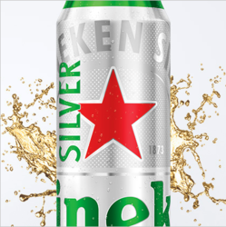 heineken 喜力 星银(heineken silver)啤酒500ml*18听 整箱装