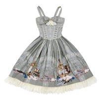 LeMiroir Lolita洛丽塔 墨菲斯的书信 女士JSK无袖连衣裙 绿色 S