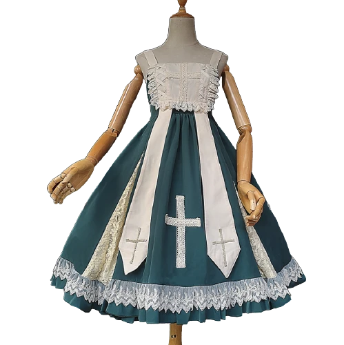 Infanta 婴梵塔 Lolita洛丽塔 天国之息 女士JSK无袖连衣裙 军绿色 S