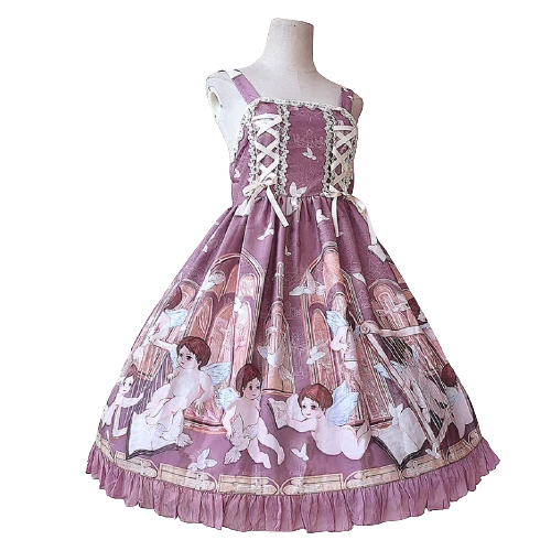 Infanta 婴梵塔 Lolita洛丽塔 天使的祷告 女士JSK无袖连衣裙 烟粉色 S