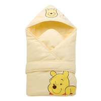 Disney baby 婴儿梭织夹棉抱被 黄色 90*90cm