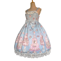 Infanta 嬰梵塔 Lolita洛麗塔 蛋糕沙龍 女士JSK無袖連衣裙 mini款 淺藍色 S