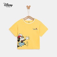 迪士尼女童夏新款洋气短袖T恤儿童休闲舒适卡通宝宝短袖上衣