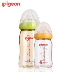Pigeon 贝亲奶瓶 宽口径玻璃 AA73 160ml +PPSU AA74 240ml 