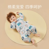 【新品】婴儿连体新款纯棉宝贝衣服6-24个月连体爬服 80 浅嗬绿【四季款】