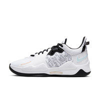 NIKE 耐克 PG 5 EP 中性篮球鞋 CW3146-100 白色/黑色/冰川蓝 37.5