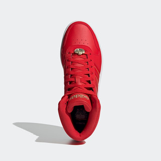 adidas NEO HOOPS 2.0 MID 中性休闲运动鞋 G57630 红/金色 44