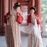 JINGYUTANG 京渝堂 唐制汉服 古画宫乐图系列 3号 女士上襦 红色 S