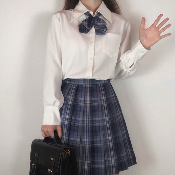 神仙club月下鹤jk制服女士格裙蓝紫色s42cm