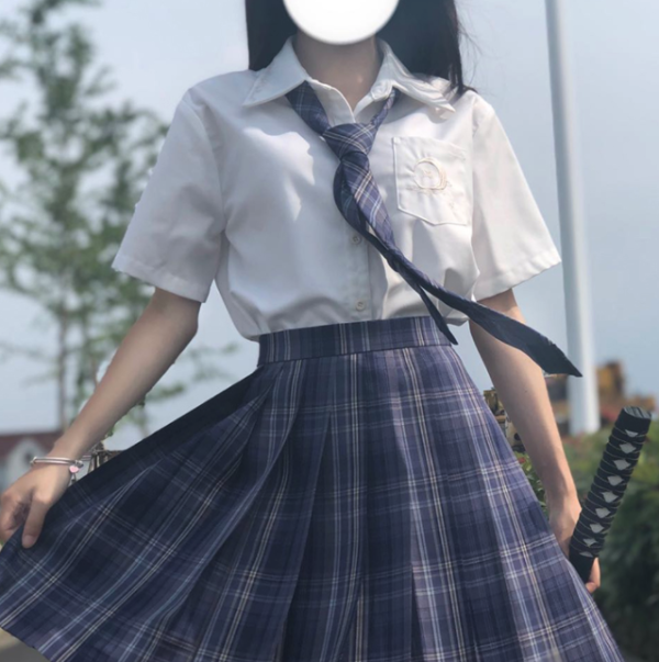神仙club月下鹤jk制服女士格裙蓝紫色42cmxs